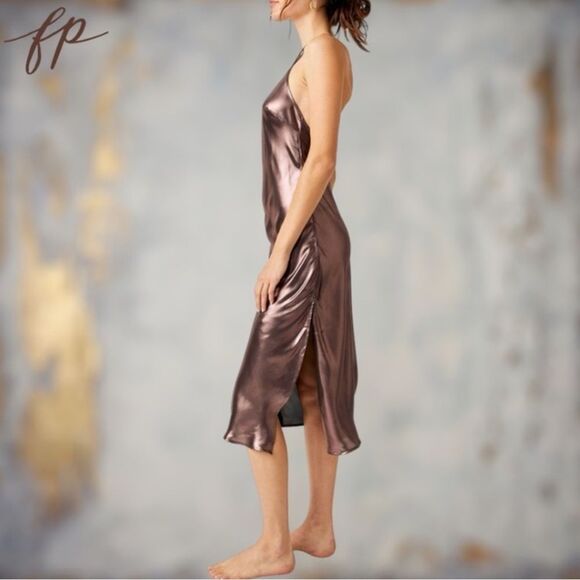 FREE PEOPLE Sunset Shimmer Sleeveless Racerback Midi Slip Dress - Picture 13 of 16